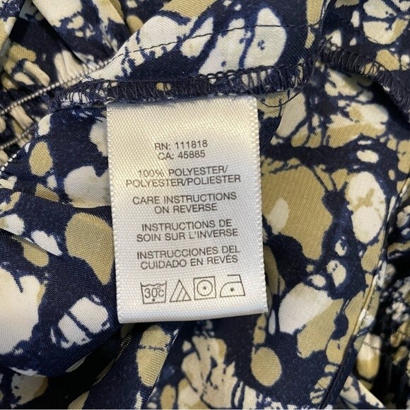 Michael Kors Navy Tan White Peplum Top Blouse Size S/P - Picture 7 of 9